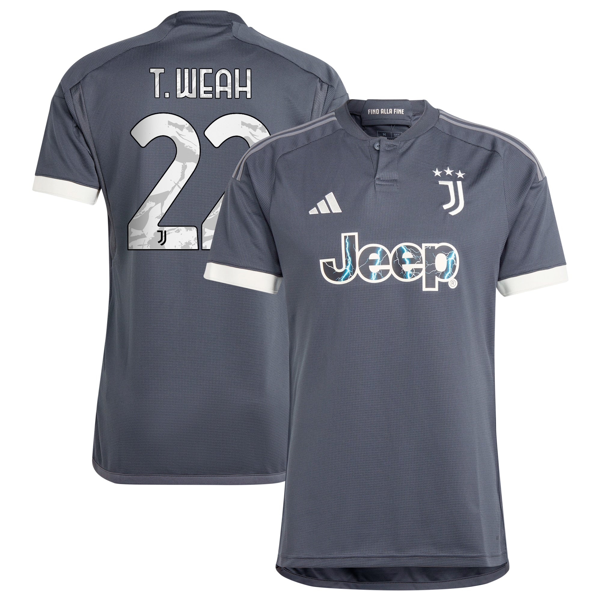 Timothy Weah Juventus adidas 2023/24 Home Replica Player Jersey - Black/Gray/White