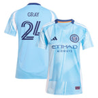 Tayvon Gray New York City FC adidas Women's 2025 The Excelsior Kit Replica Player Jersey - Light Blue