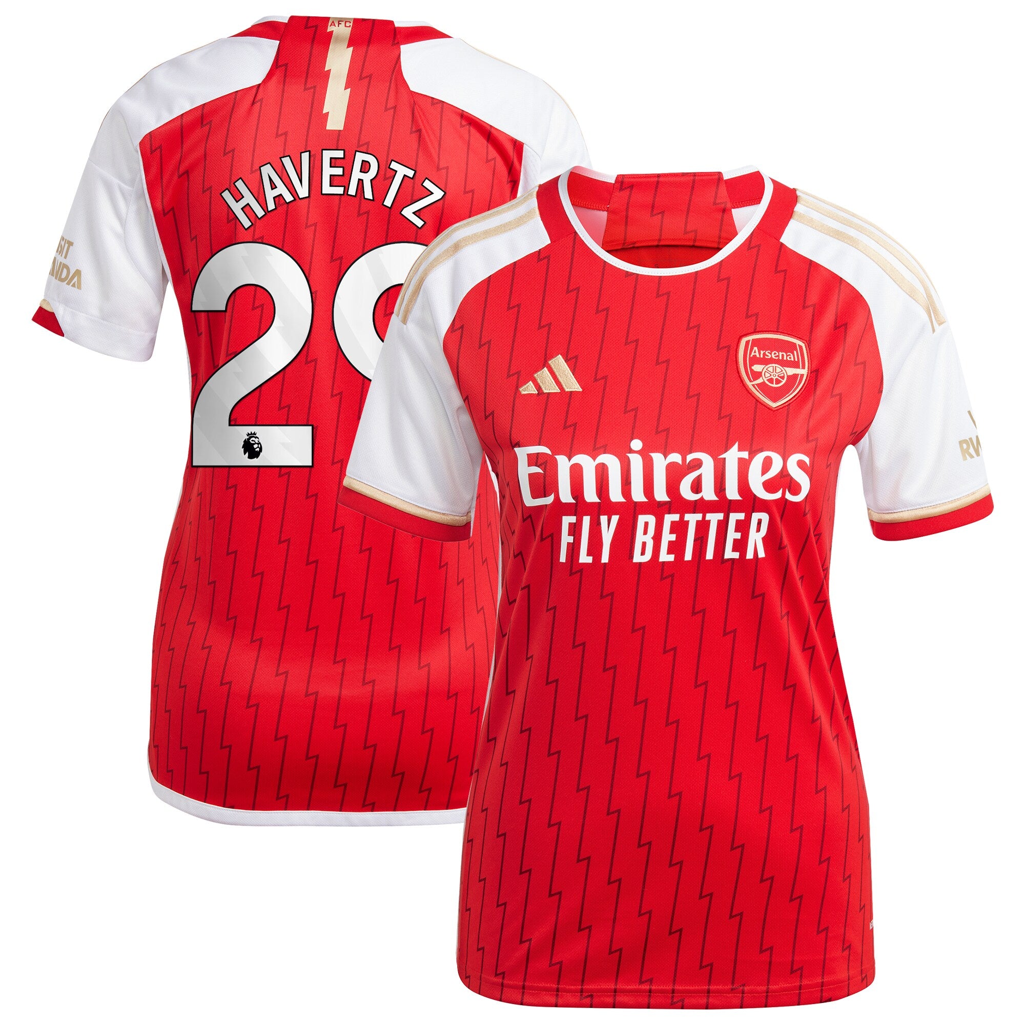 Kai Havertz Arsenal adidas Women's 2023/24 Away Replica Player Jersey - Yellow/Green/Red