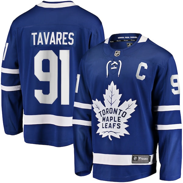 John Tavares Toronto Maple Leafs  Home Captain Premier Breakaway Player Jersey - Blue