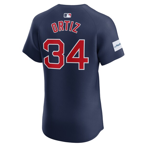David Ortiz Boston Red Sox Nike Alternate Elite Sponsor Patch Player Jersey - Navy