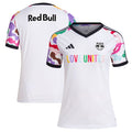 New York Red Bulls adidas Women's 2024 Pride Pre-Match Top - White