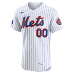 New York Mets Nike Home Elite Sponsor Patch Custom Jersey - White