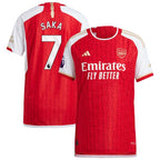 Bukayo Saka Arsenal adidas 2023/24 Home Authentic Player Jersey - Red/Yellow
