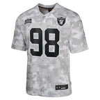 Maxx Crosby Las Vegas Raiders Nike Youth 2024 Salute to Service Game Jersey - Arctic Camo