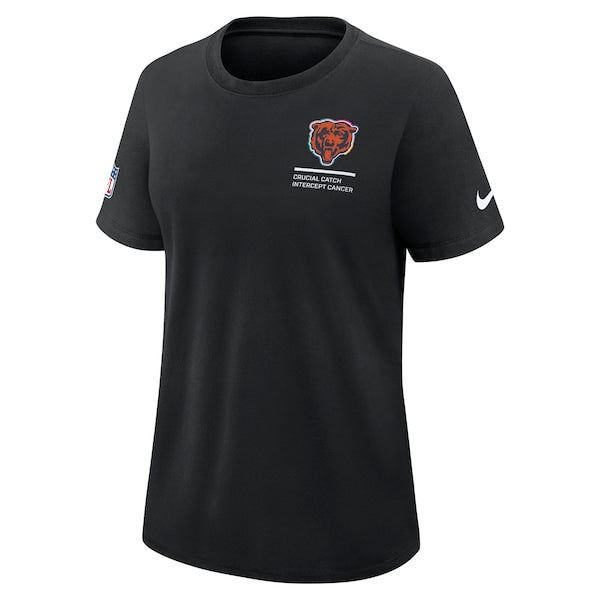 Chicago Bears Nike Women's 2025 NFL Crucial Catch Tri-Blend Dri-FIT T-Shirt - Black