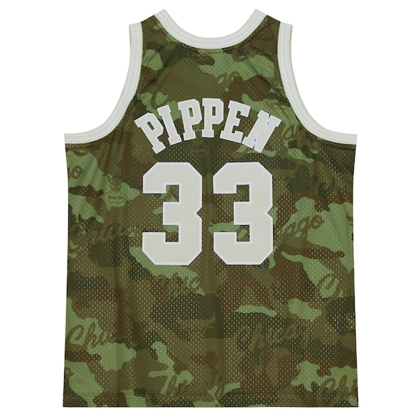 Scottie Pippen Chicago Bulls Hardwood Classics 1997/98 Ghost Green Swingman Jersey - Camo