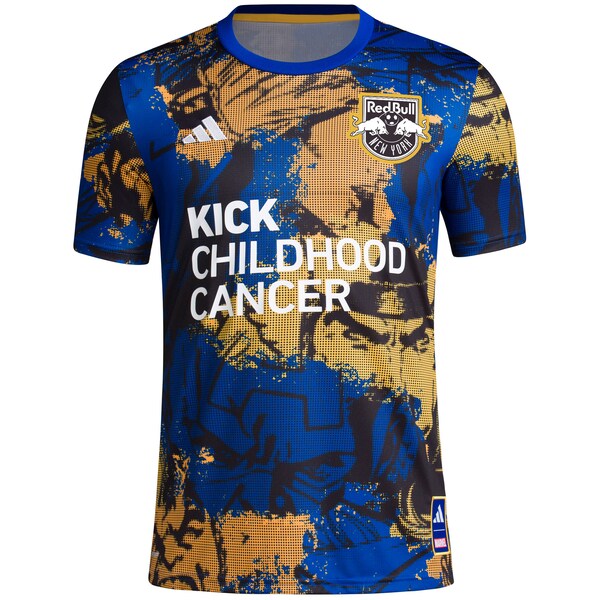 New York Red Bulls adidas 2024 MLS Works Kick Childhood Cancer x Marvel Pre-Match Top - Royal