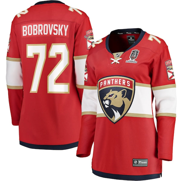 Sergei Bobrovsky Florida Panthers  Women's 2025 Stanley Cup Champions Breakaway Jersey - Red