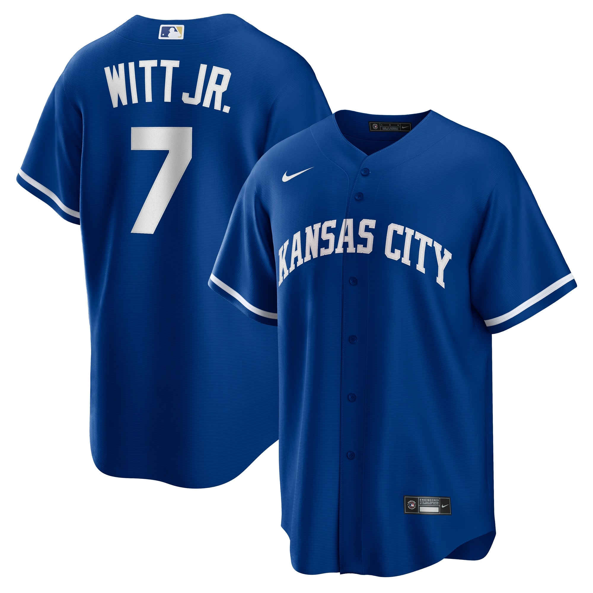 Bobby Witt Jr. Kansas City Royals Nike Road Replica Jersey - Gray/Rush Blue/White