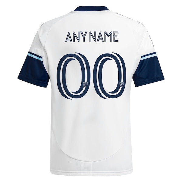 Vancouver Whitecaps FC adidas Youth 2025 The Peak Replica Custom Jersey - White