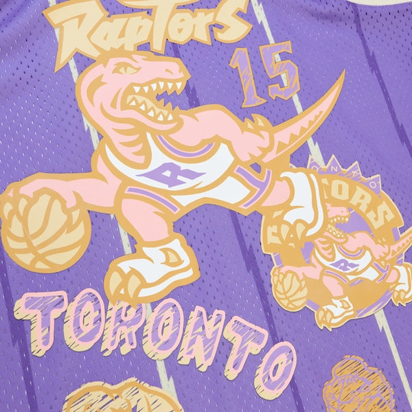 Vince Carter Toronto Raptors 1998/99 Swingman Sidewalk Sketch Jersey - Purple