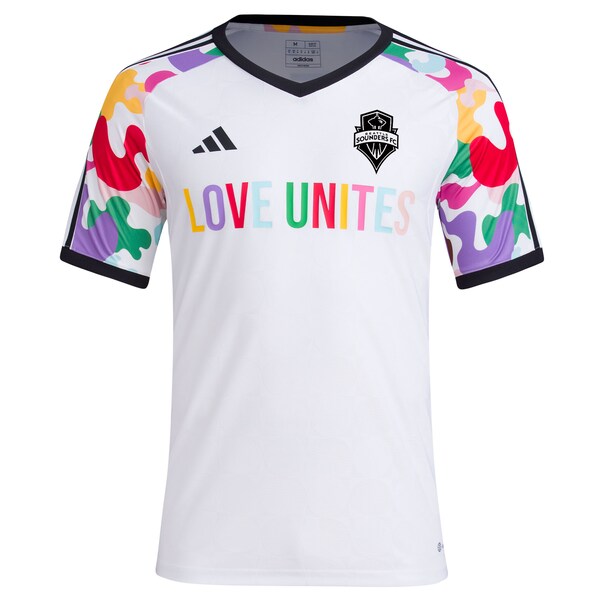 Seattle Sounders FC adidas 2024 Pride Pre-Match Top - White
