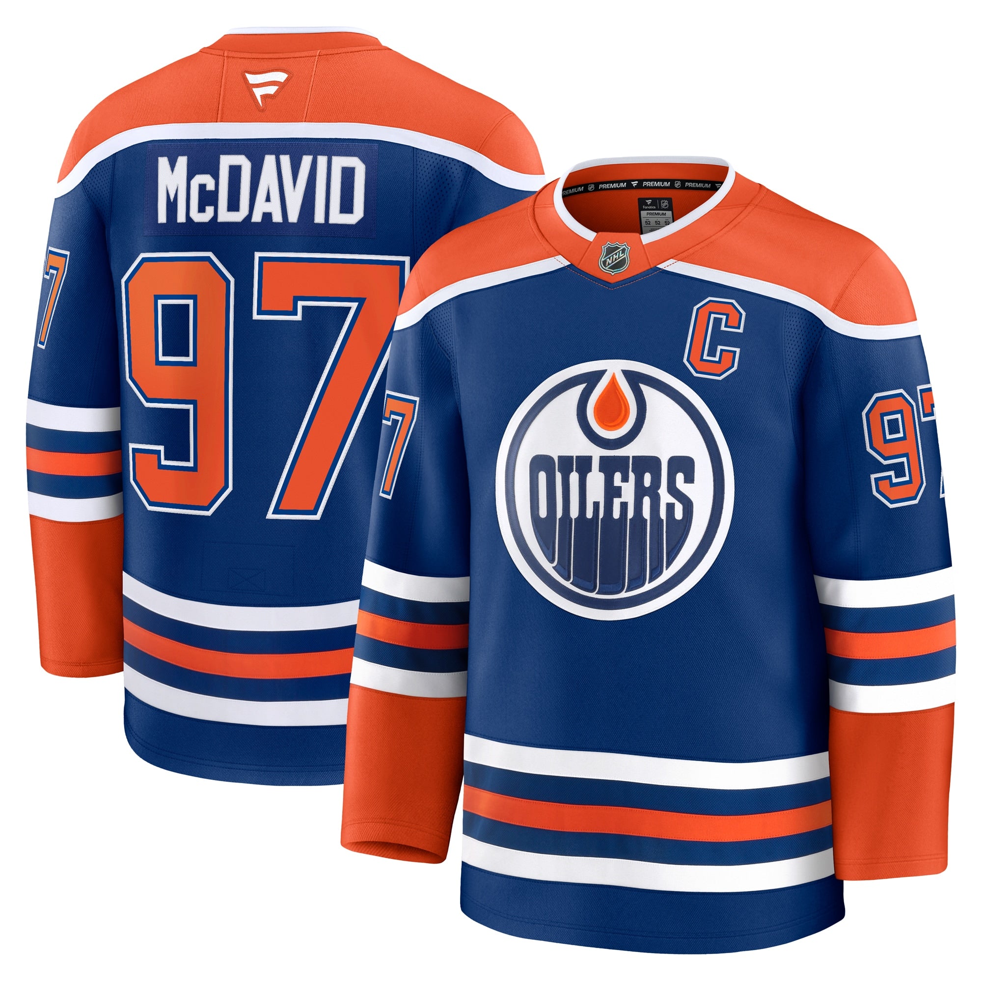 Connor McDavid Edmonton Oilers  Away Premium Jersey - White/Royal
