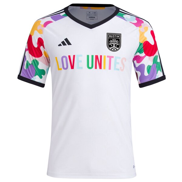 Austin FC adidas 2024 Pride Pre-Match Top - White