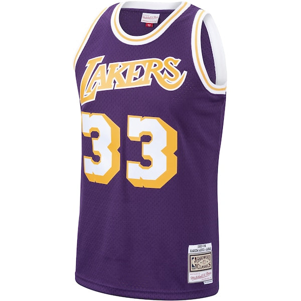 Kareem Abdul-Jabbar Los Angeles Lakers  Hardwood Classics Swingman Jersey - Purple/Gold