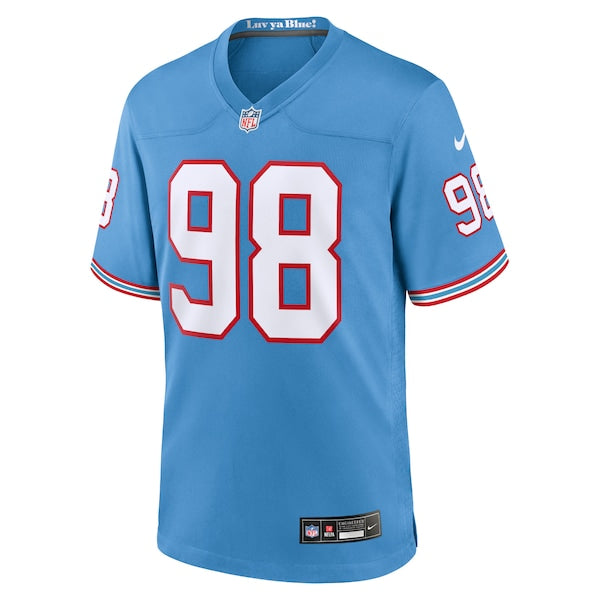 Jeffery Simmons Tennessee Titans Nike Oilers Throwback Alternate Game Player Jersey - Light Blue