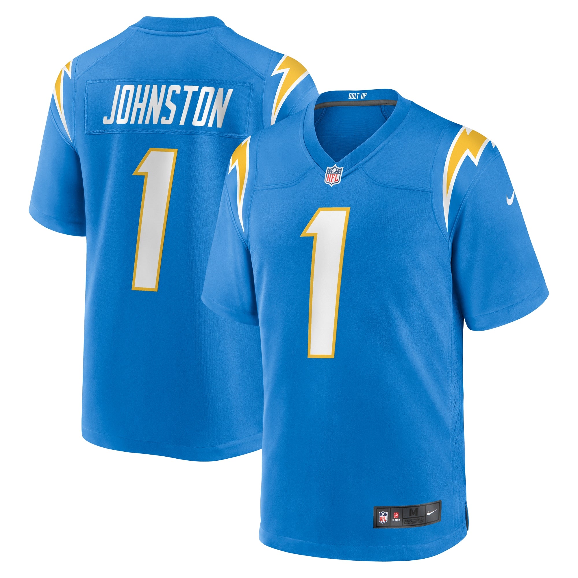 Quentin Johnston Los Angeles Chargers Nike Alternate Charger Power Game Player Jersey - Gold/Powder Blue/Navy