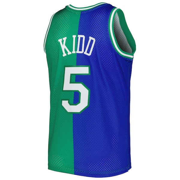 Jason Kidd Dallas Mavericks Hardwood Classics 1994/95 Split Swingman Jersey - Blue/Green