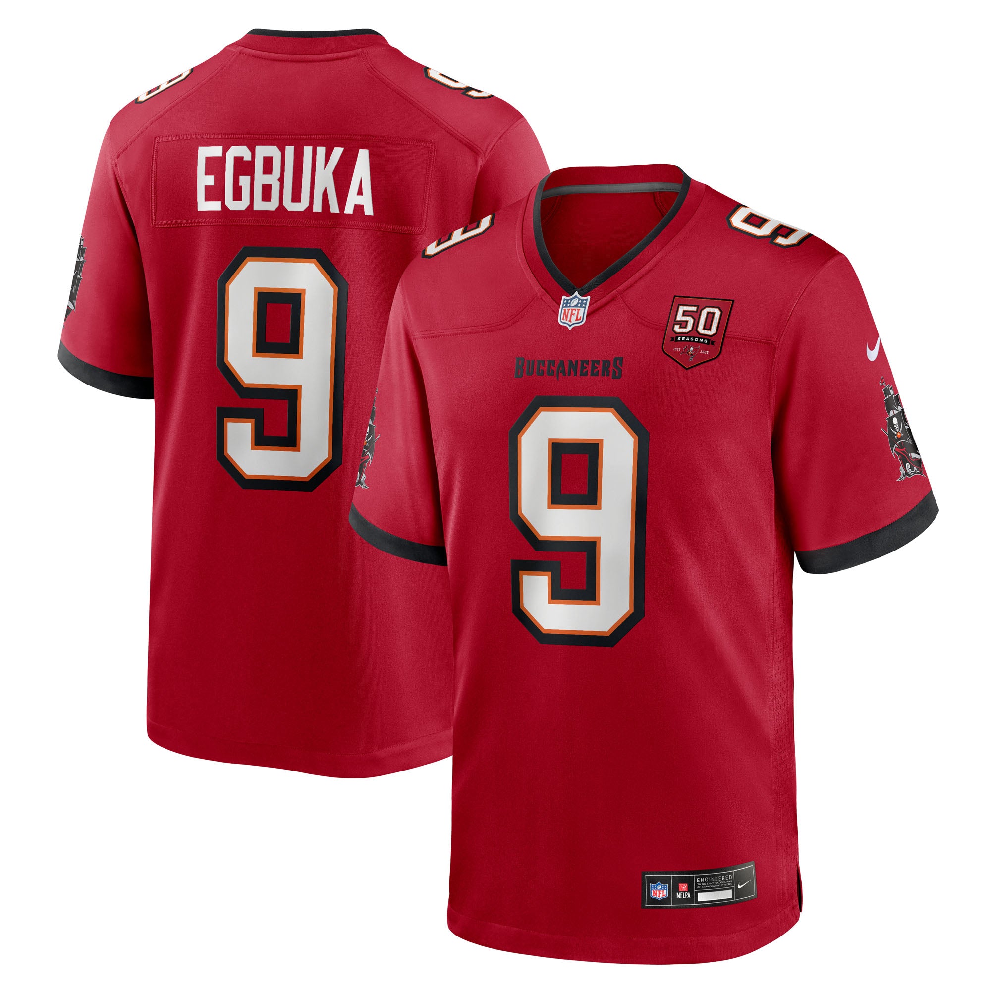 Emeka Egbuka  Tampa Bay Buccaneers Nike 50th Season Game Jersey - Creamsicle/White/Red