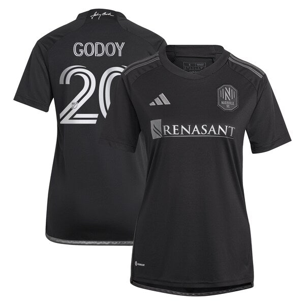 Anibal Godoy Nashville SC adidas Women's 2024 Man In Black Kit Replica Player Jersey - Black