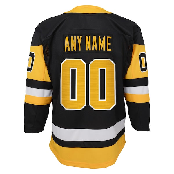 Pittsburgh Penguins Youth Home Premier Custom Jersey - Black