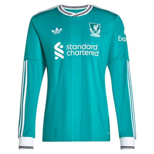 Liverpool adidas 2025/26 Third Replica Long Sleeve Custom Jersey - Green