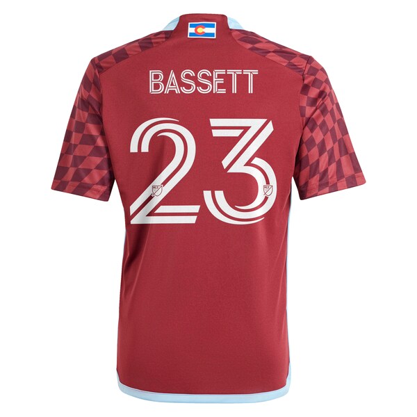 Cole Bassett Colorado Rapids adidas Youth 2024 One Flag Kit Replica Player Jersey - Burgundy