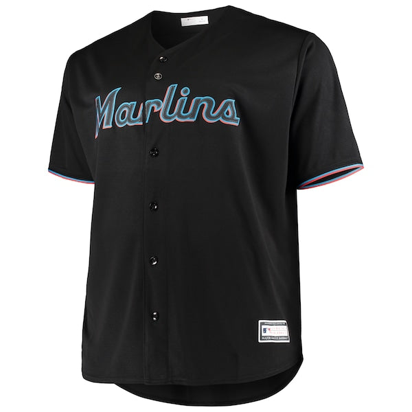 Miami Marlins Big & Tall Replica Team Jersey - Black