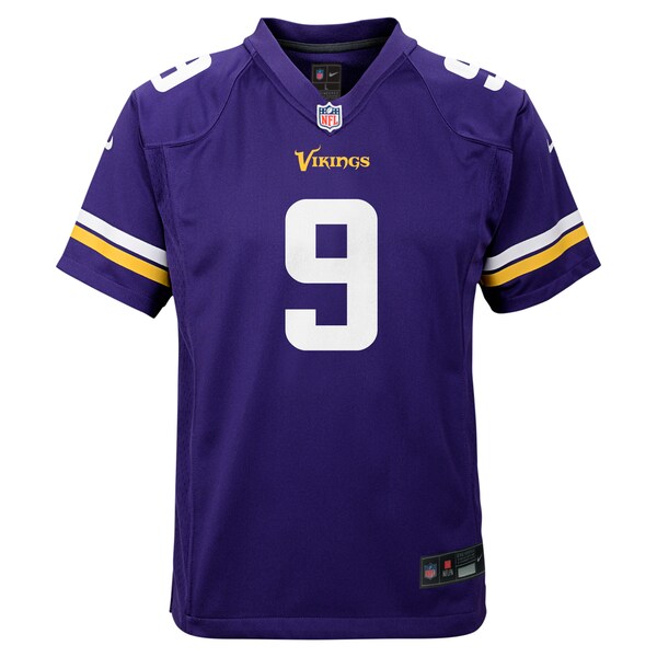J.J. McCarthy Minnesota Vikings Nike Youth Team Player Game Jersey - Purple/White