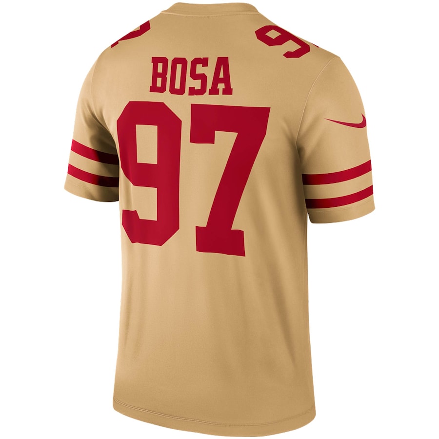 Men's San Francisco 49ers Nick Bosa Nike Gold Inverted Legend Player Jersey