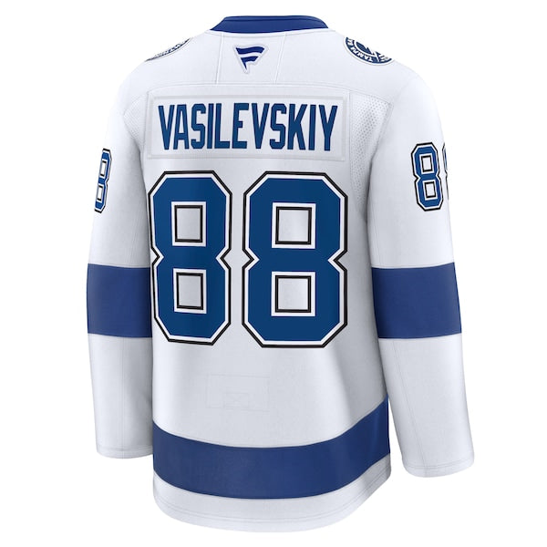 Andrei Vasilevskiy Tampa Bay Lightning  Away Premium Jersey - White/Black/Blue