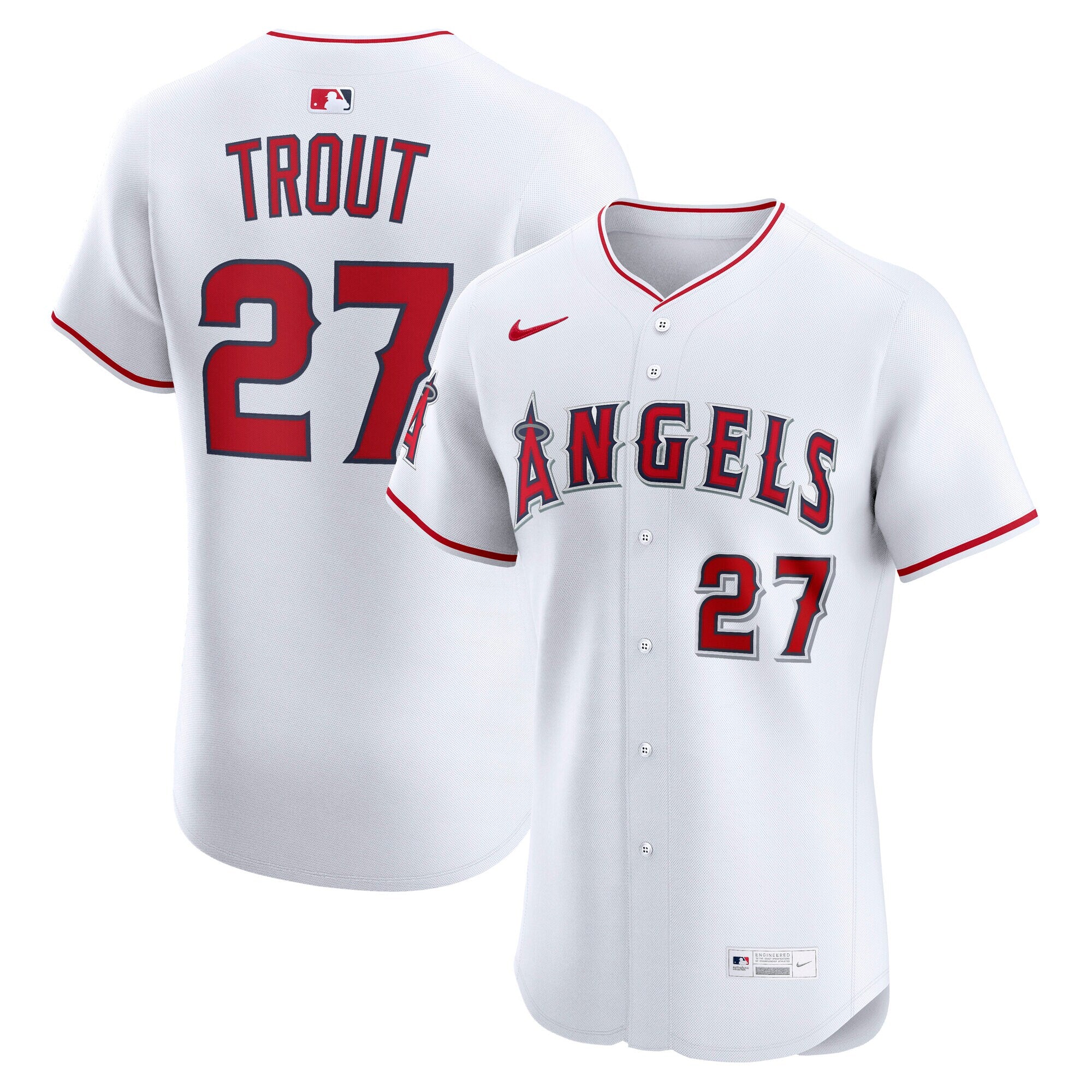 Mike Trout Los Angeles Angels Nike Alternate Elite Jersey - Red/White