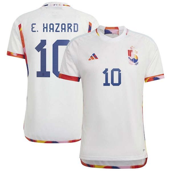 Eden Hazard Belgium National Team adidas 2022/23 Away Replica Jersey - White