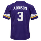 Jordan Addison Minnesota Vikings Nike Youth Team Player Game Jersey - Purple