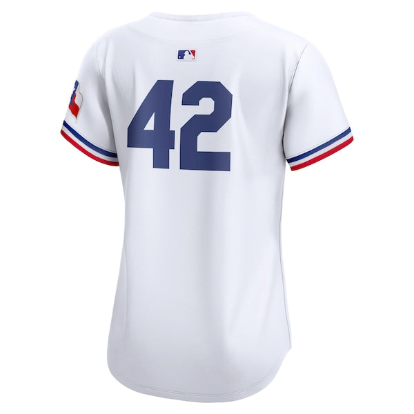 Texas Rangers Nike Women's 2024 Jackie Robinson Day Home Limited Jersey – White