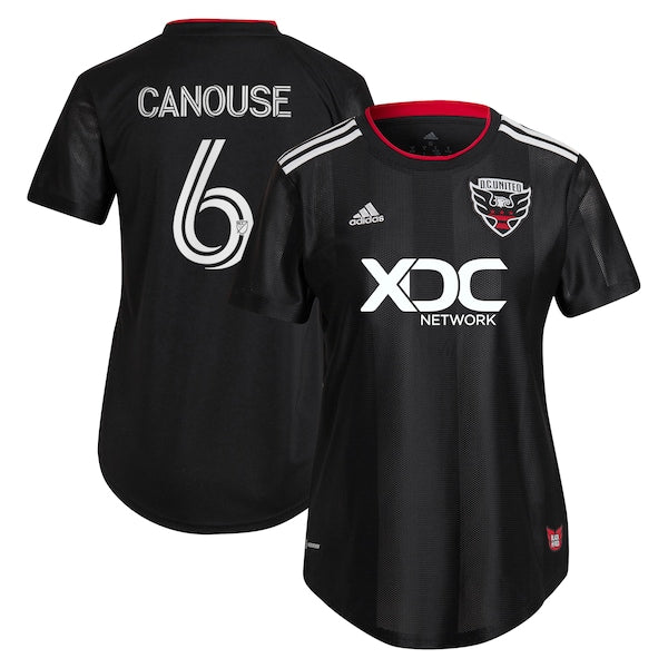 Russell Canouse D.C. United adidas Women's 2022 Black and Red Kit Replica Player Jersey - Black