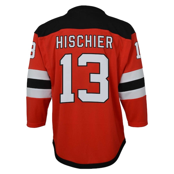 Nico Hischier New Jersey Devils Youth Captain Patch Home Replica Player Jersey - Red