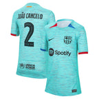 Joao Cancelo Barcelona Nike Youth 2023/24 Third Replica Jersey - Aqua