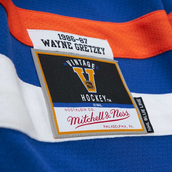 Wayne Gretzky Edmonton Oilers Big & Tall 1986 Captain Patch Blue Line Player Jersey - Royal