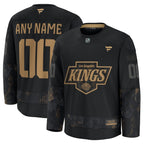 Los Angeles Kings  2024 Military Appreciation Personalized Long Sleeve Practice Jersey - Black