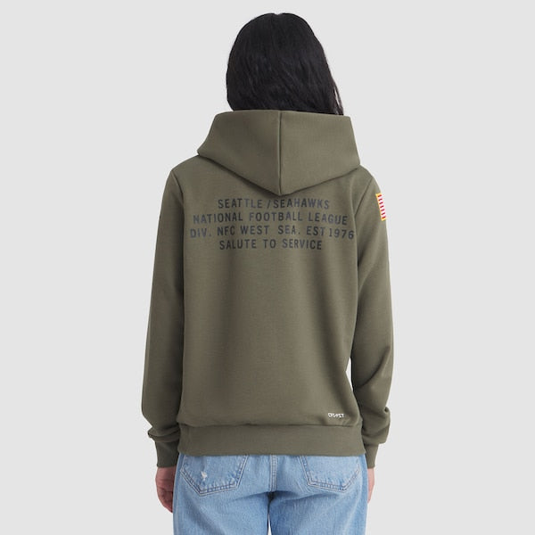 Seattle Seahawks Nike Women's 2025 Salute to Service Sideline Standard Issue Dri-FIT Hoodie - Olive