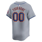 New York Mets Nike Away Limited Custom Jersey - Gray