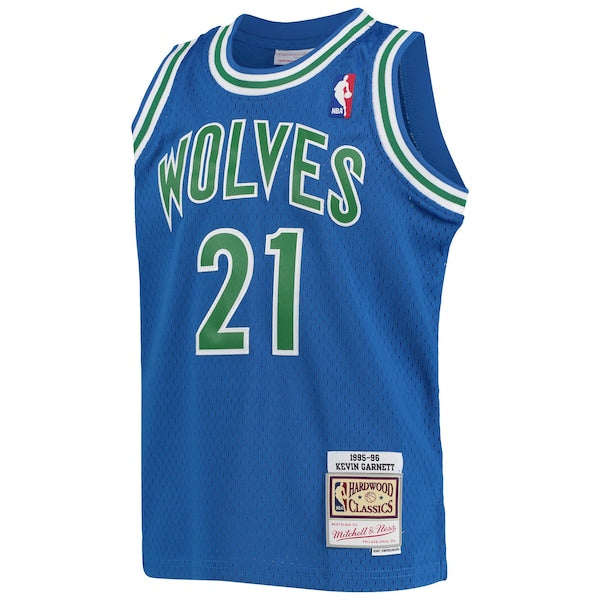 Kevin Garnett Minnesota Timberwolves Youth 1995-96 Hardwood Classics Swingman Jersey - Blue