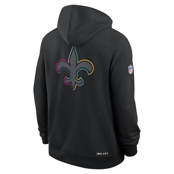 New Orleans Saints Nike 2025 NFL Crucial Catch Sideline Standard Issue Dri-FIT Hoodie - Black