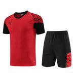 Puma Short Sleeve Training Jersey Set-PD02- Red/Black