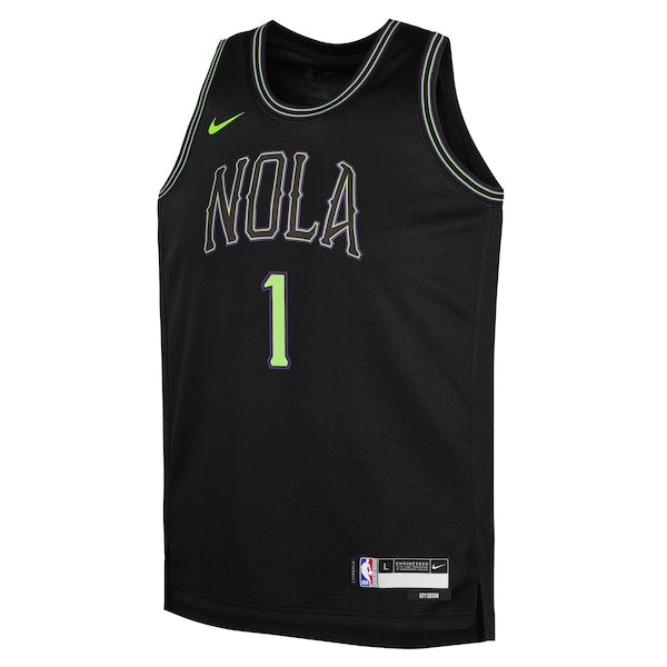 Zion Williamson New Orleans Pelicans Nike Youth 2025/26 City Edition Swingman Jersey - Black