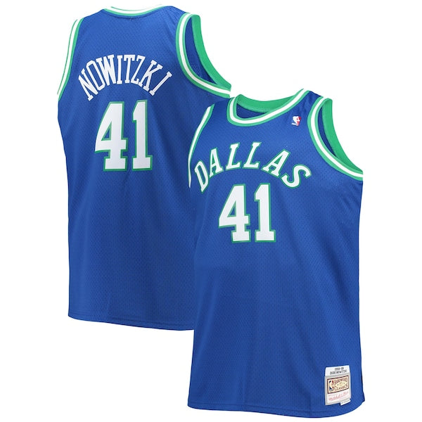 Dirk Nowitzki Dallas Mavericks Big & Tall 1998/99 Hardwood Classics Swingman Jersey - Blue
