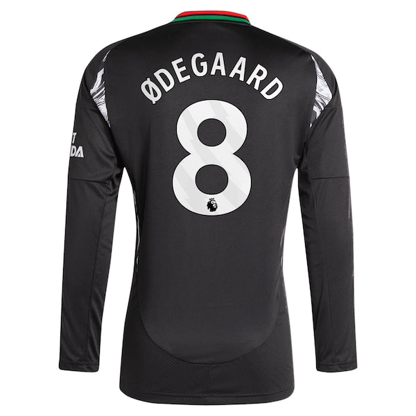Martin Odegaard Arsenal adidas 2024/25 Away Replica Long Sleeve Player Jersey - Black