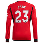 Luke Shaw Manchester United adidas 2023/24 Home Replica Long Sleeve Player Jersey - Red